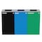 Alpine Industries 87 Gal. 3-Stream Steel Square Open Top Trash Can and Green Recycling Station and Compost Receptacle ALP4450-BLK-KIT15 - alternate 1